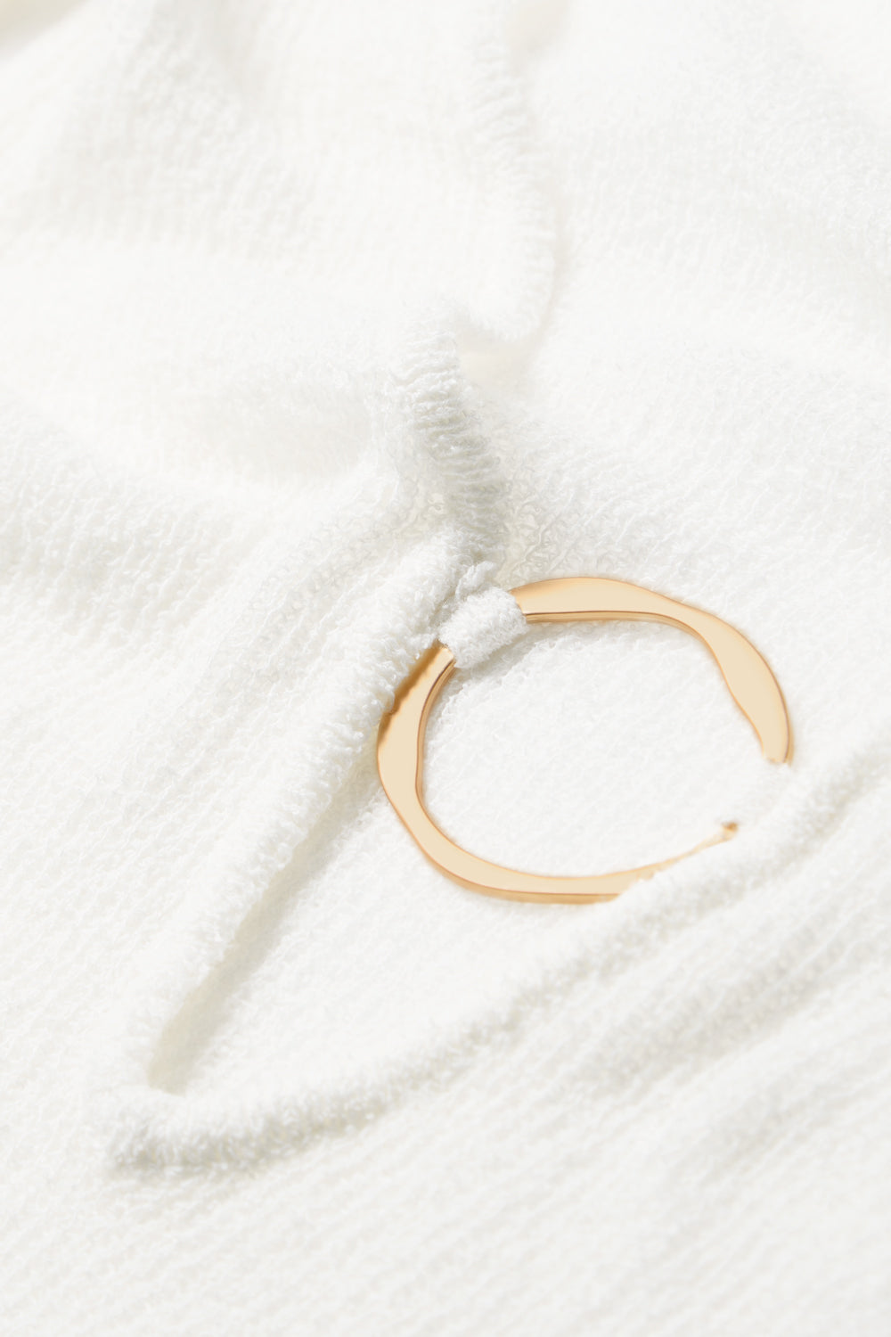 MULTIWAY GOLD RING LONG SLEEVE RESORT KNIT DRESS - COCONUT MILK
