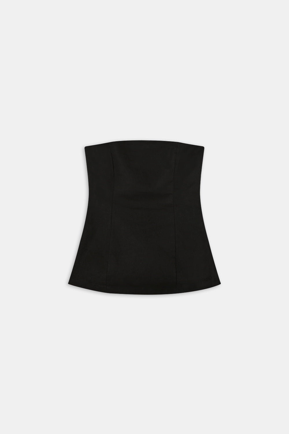 HEAVYWEIGHT LINEN LONGLINE STRAPLESS TOP - BLACK ONYX