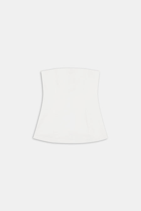 Heavyweight Linen Longline Strapless Top - Coconut Milk