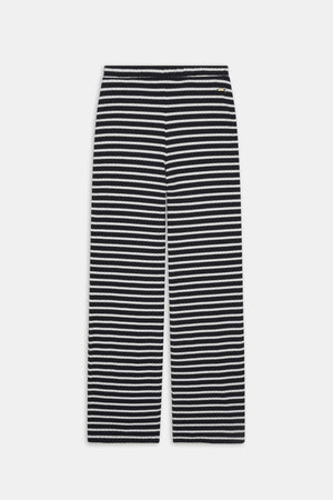 Stripe Knit Trouser - Black & White