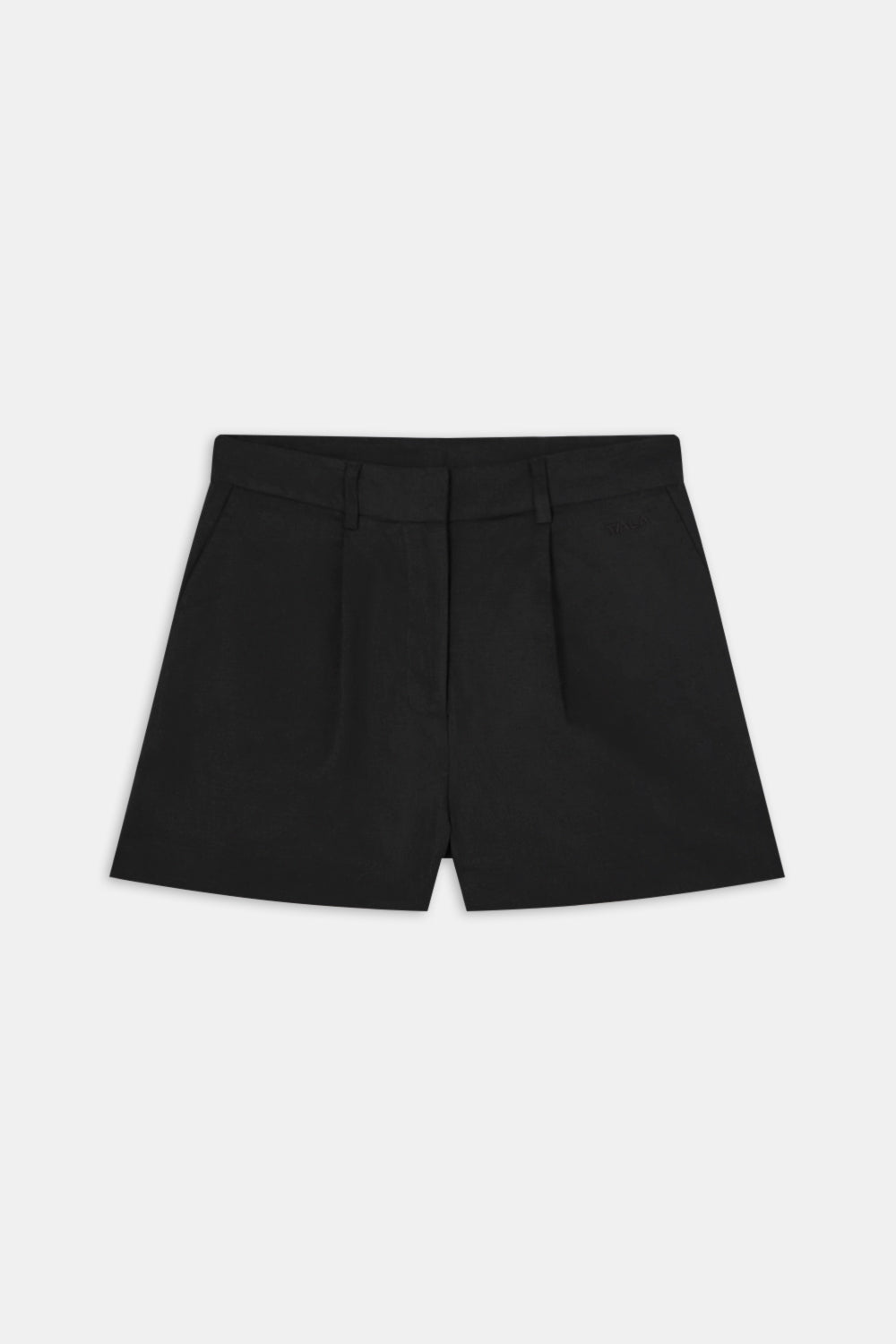 HEAVYWEIGHT LINEN TAILORED SHORTS - BLACK ONYX