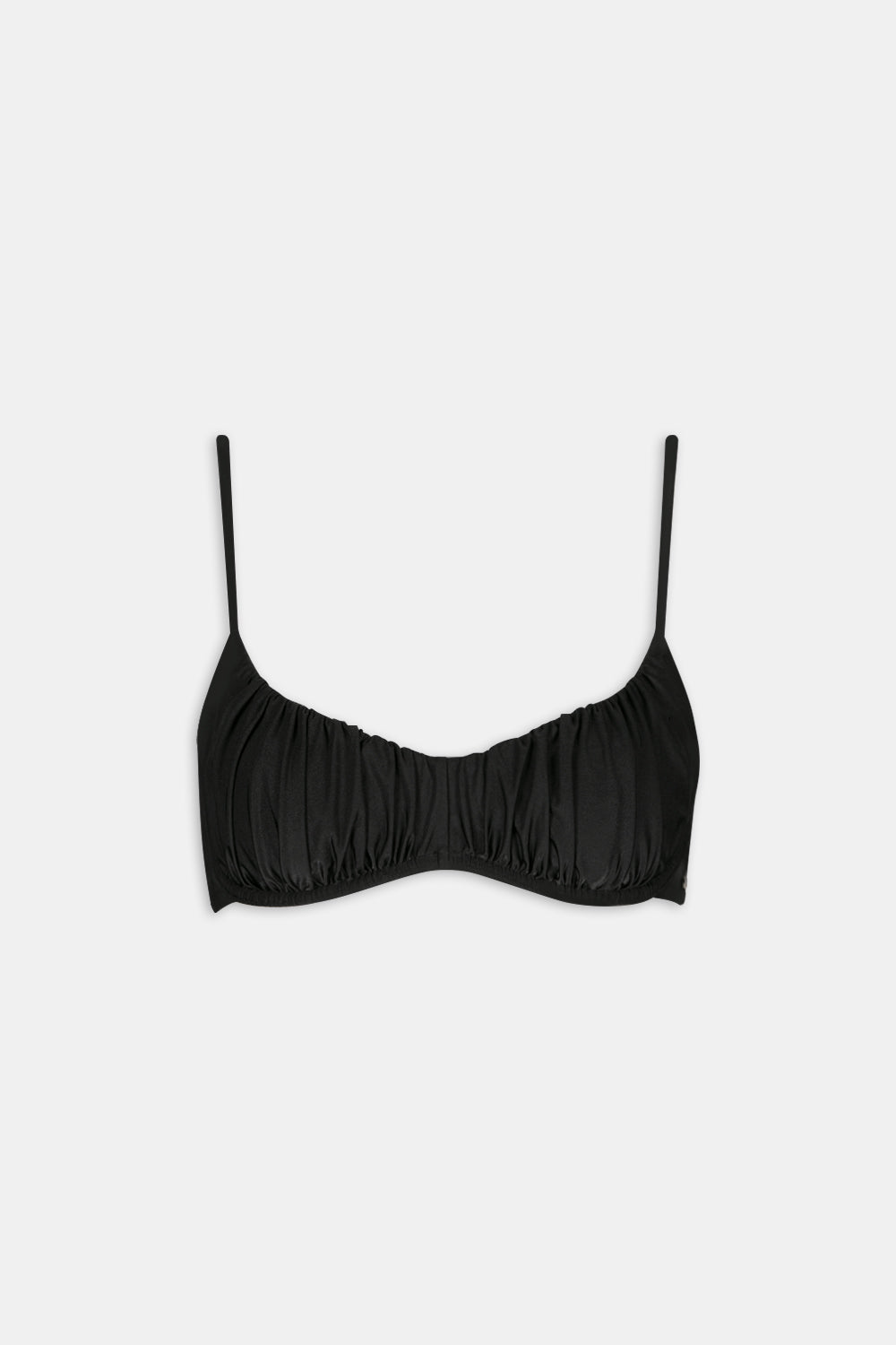 UNDERWIRED GATHERED BIKINI TOP - BLACK ONYX