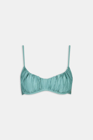 Underwired Gathered Bikini Top - Teal