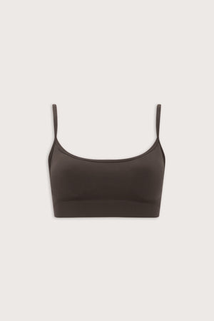 Sculpt Seamless Bandeau Sports Bra - Espresso Brown