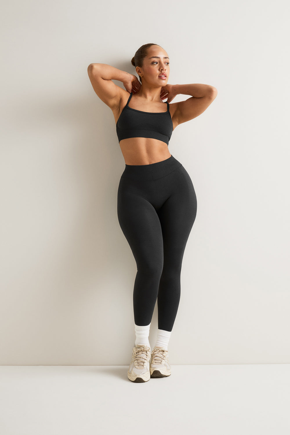 Sculpt Seamless Bandeau Sports Bra - Black Marl