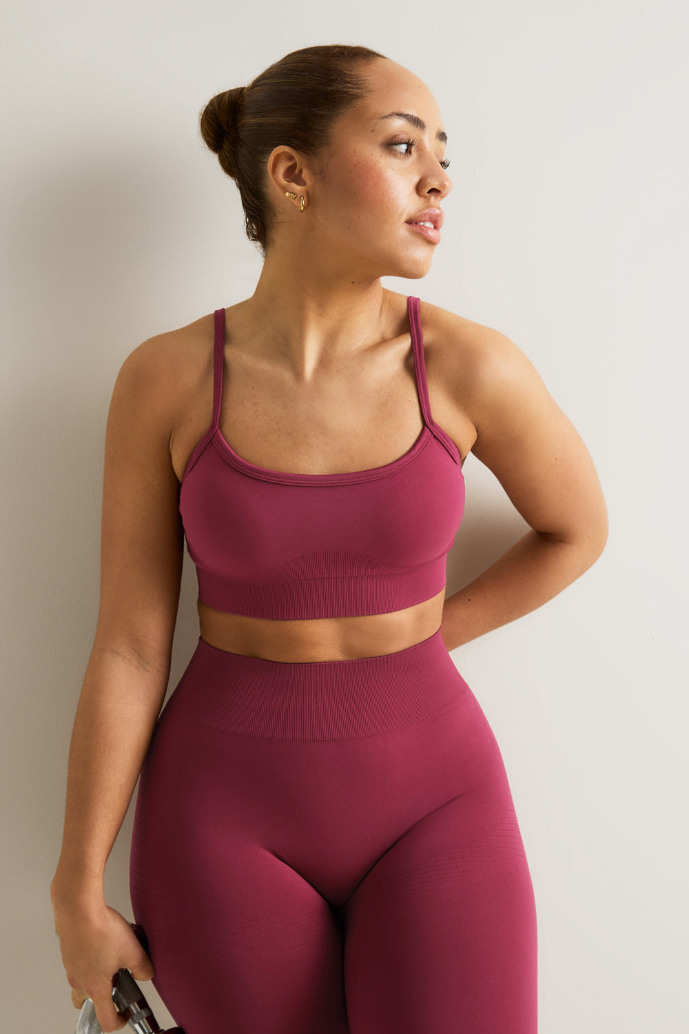 Sculpt Seamless Bandeau Sports Bra - Cherry Red