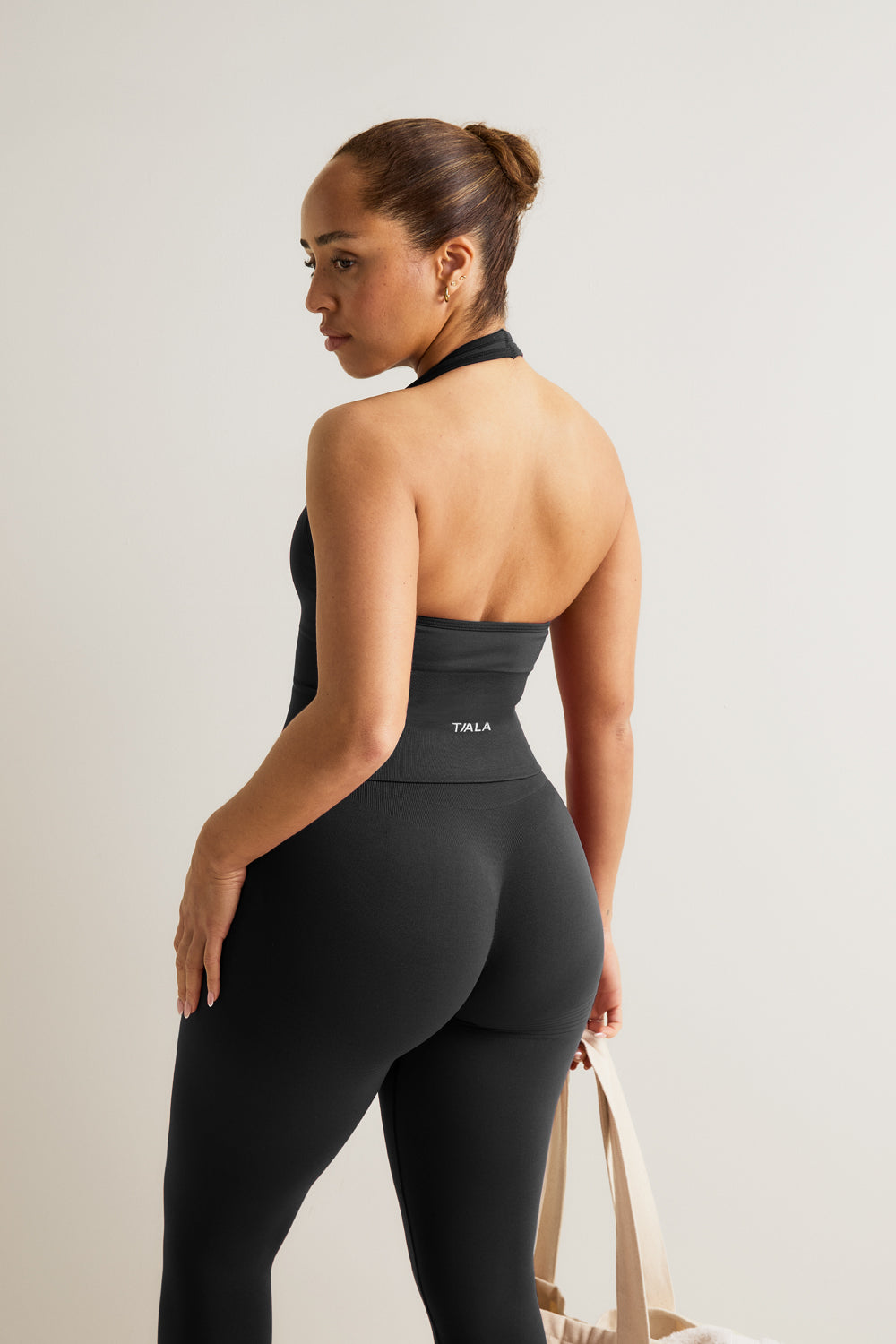 Sculpt Seamless Halter Tank - Black Marl