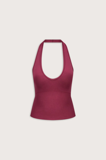 Sculpt Seamless Halter Tank - Cherry Red