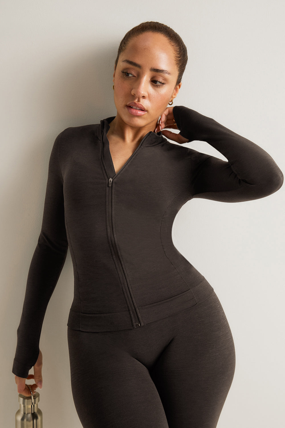 Sculpt Seamless Longline Jacket - Espresso Brown