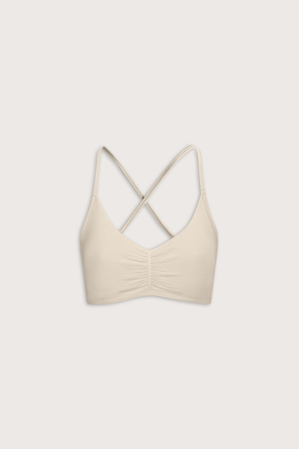 Sculpt Seamless Ruched Cross Back Sports Bra - Chai – TALA