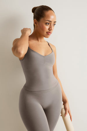 Sculpt Seamless Ruched Vest - Pebble