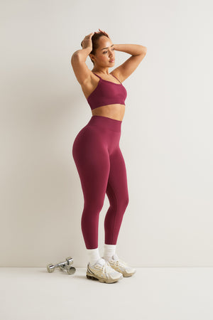 Sculpt Seamless Scrunch Legging - Cherry Red