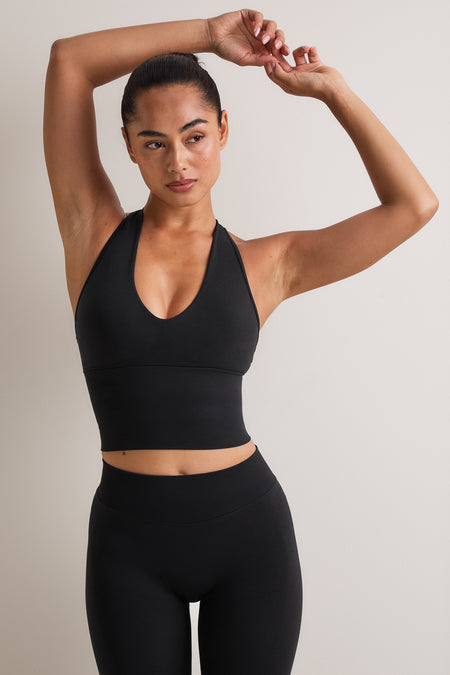 Sculpt Seamless Twist Back Vest - Black Marl