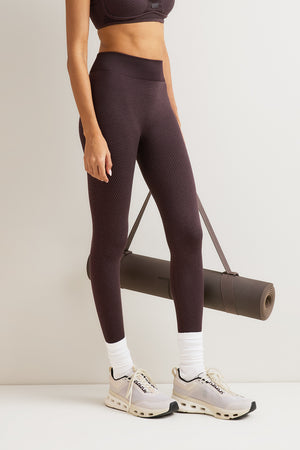 Seamless Rib Legging - Vintage Brown