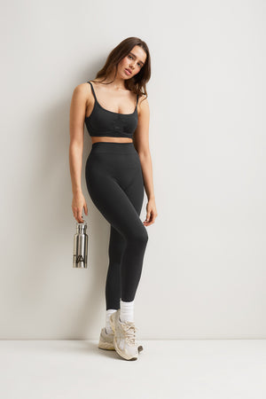 Seamless Rib Bra - Vintage Black