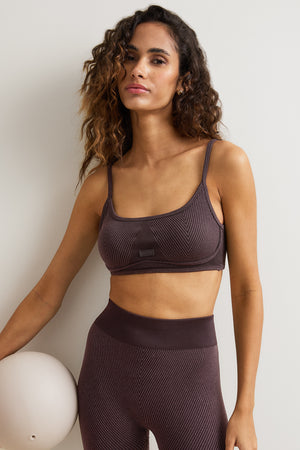 Seamless Rib Bra - Vintage Brown
