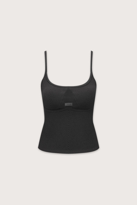 Seamless Rib Vest - Vintage Black