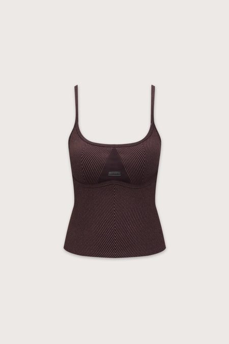 Seamless Rib Vest - Vintage Brown