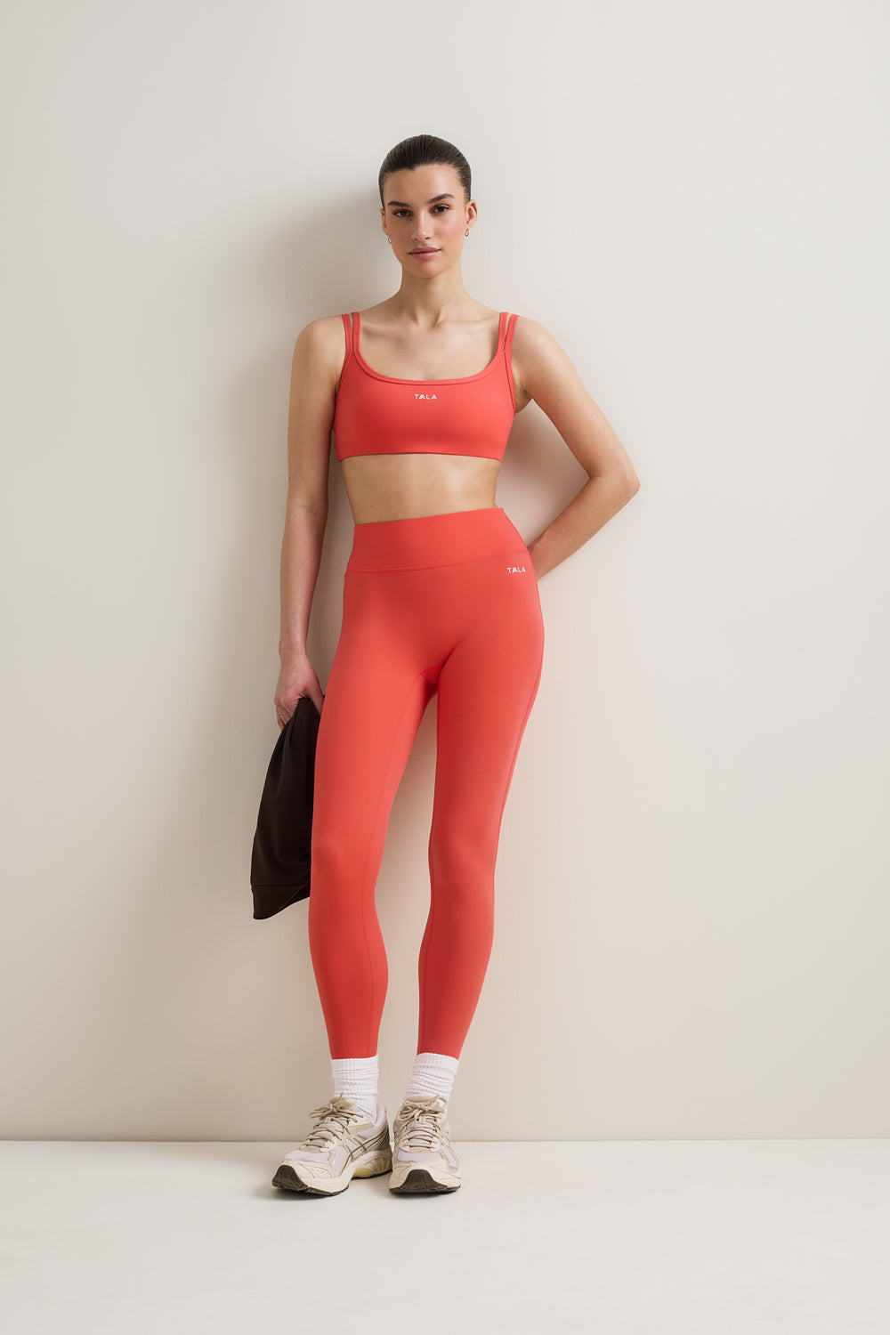 SkinLuxe Bandeau Cross Over Sports Bra - Coral