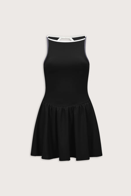 SkinLuxe Boat Neck Active Dress - Black