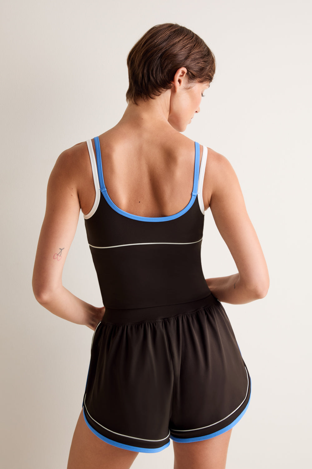 SkinLuxe Contrast Double Strap Tank - Americano