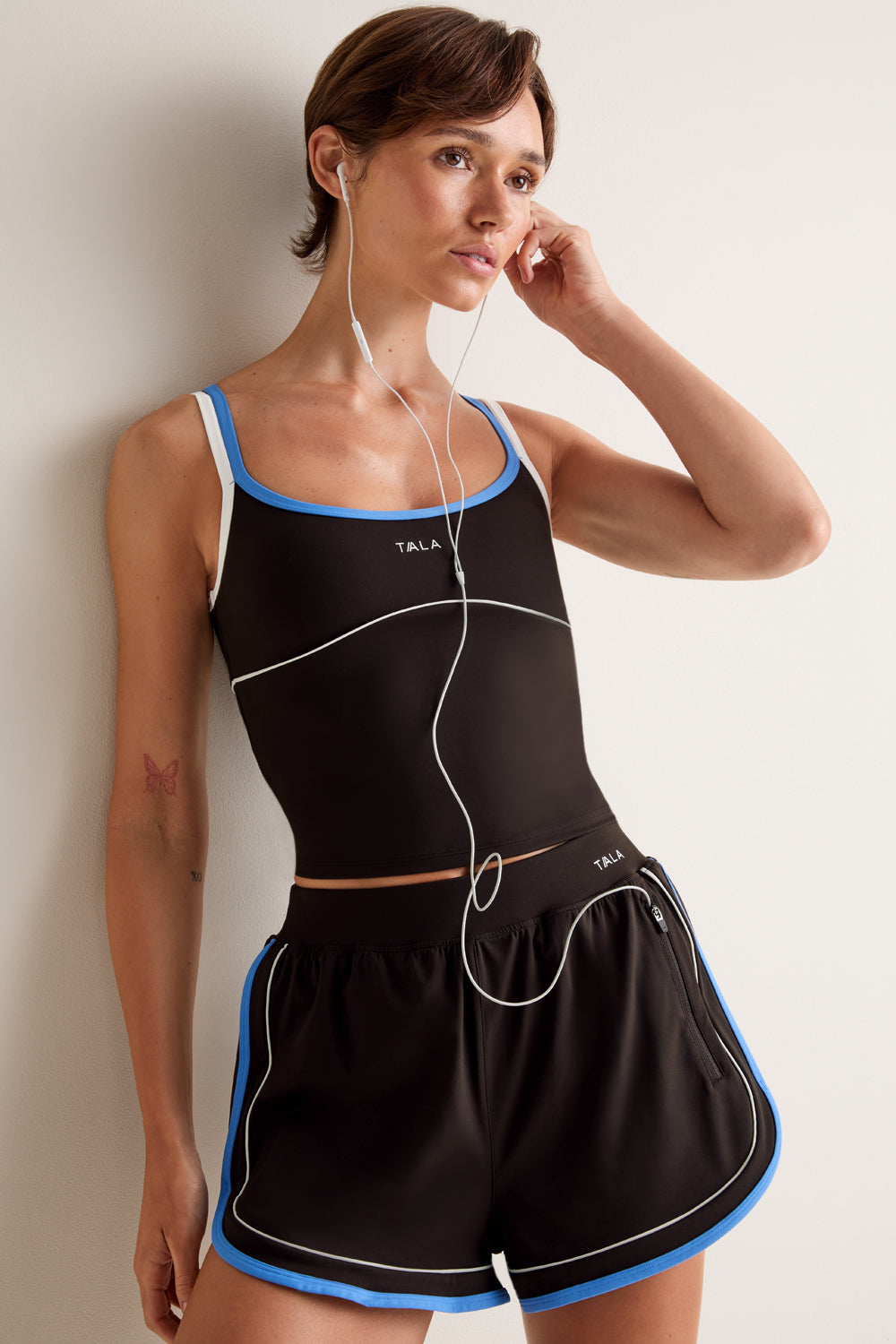 SkinLuxe Contrast Double Strap Tank - Americano