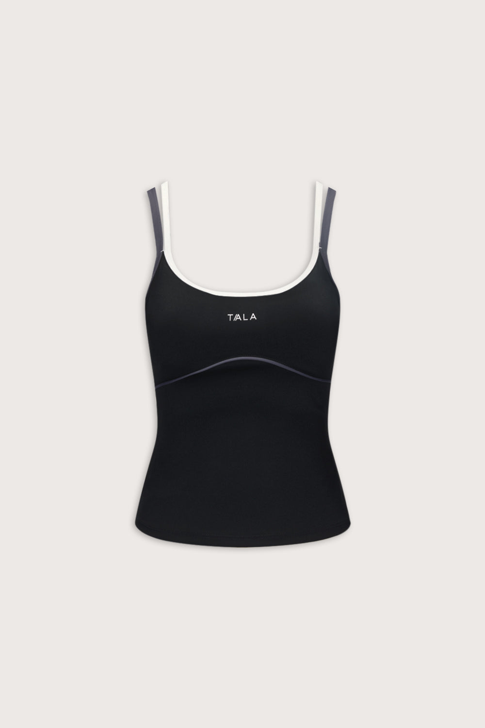 SkinLuxe Contrast Double Strap Tank - Black