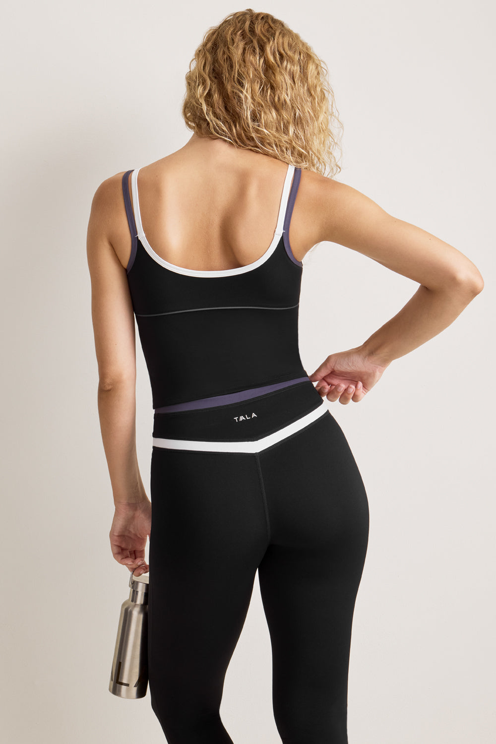 SkinLuxe Contrast Double Strap Tank - Black