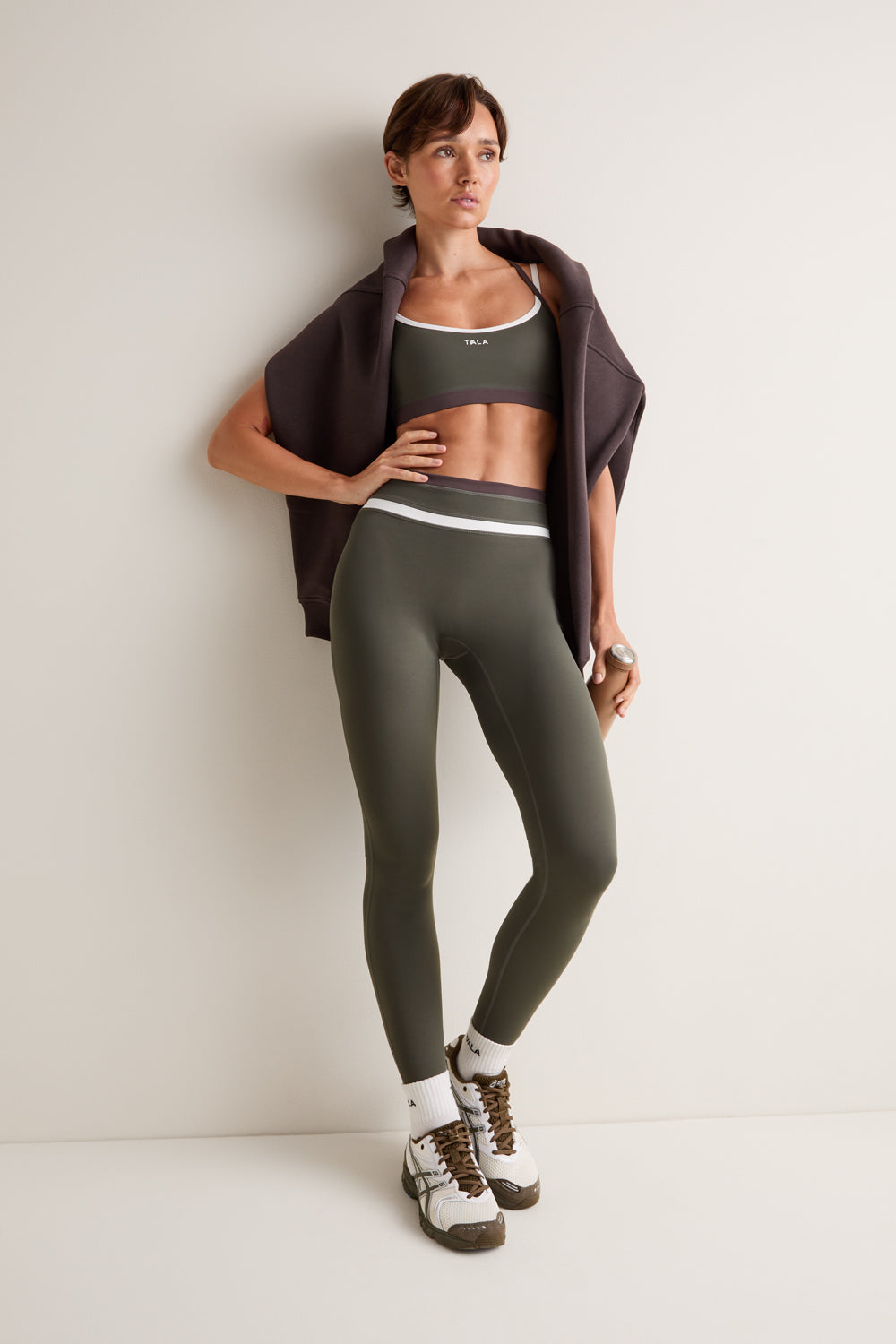 SkinLuxe Contrast High Waist Legging  - Dark Olive