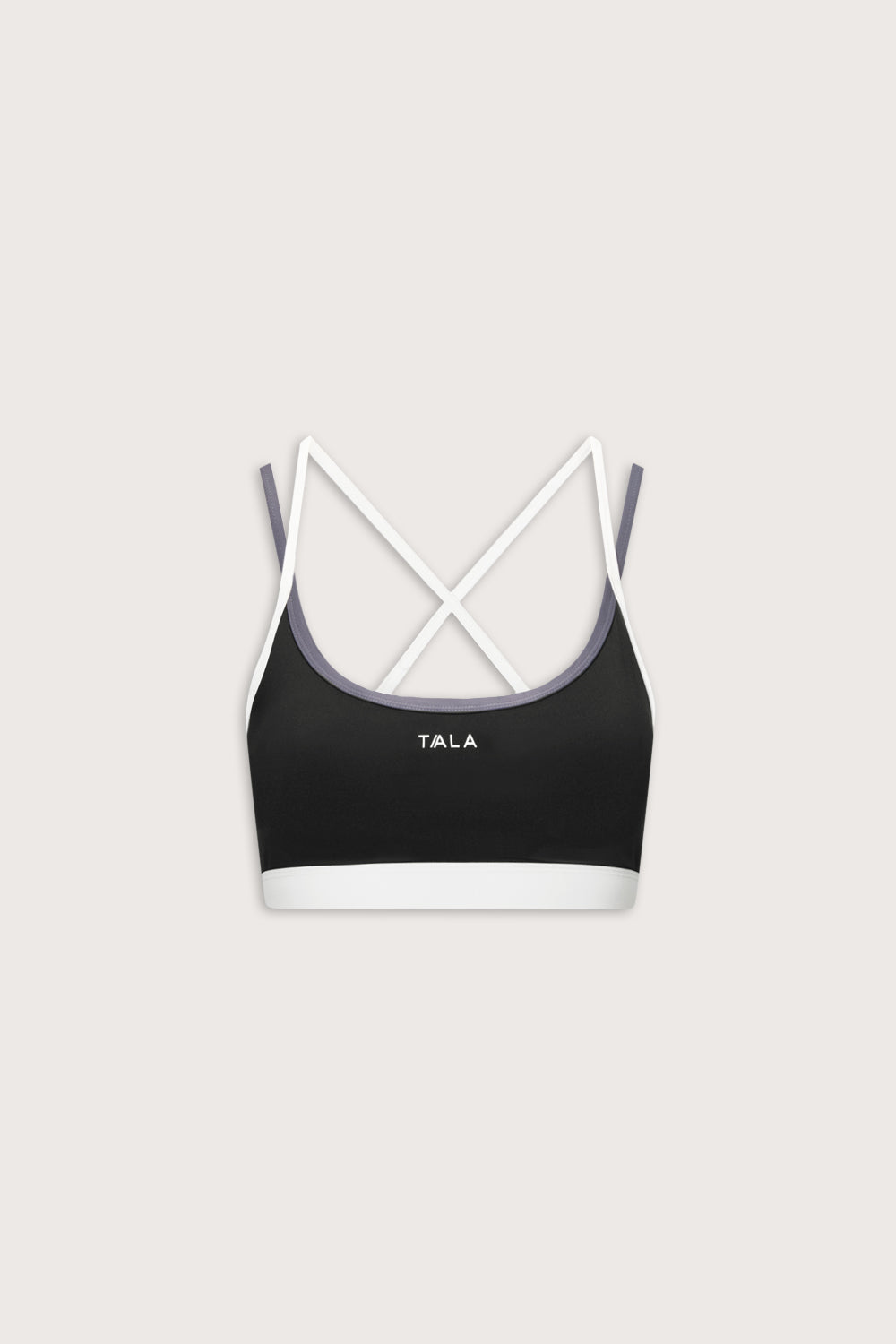 SkinLuxe Contrast Cross Strap Sports Bra - Black