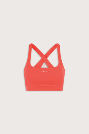 SkinLuxe Cross Back Sports Bra - Coral