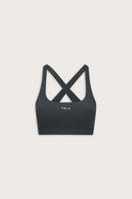 SkinLuxe Cross Back Sports Bra - Slate Green