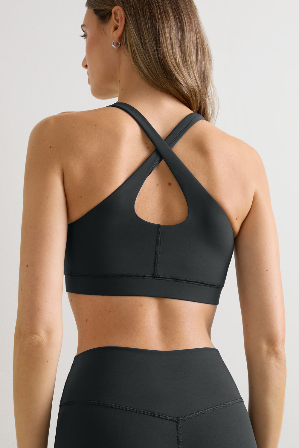 SkinLuxe Cross Back Sports Bra - Slate Green