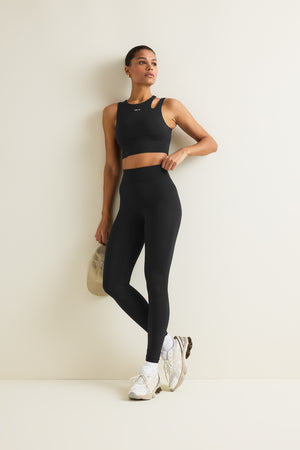 SkinLuxe Longline Sports Bra - Shadow Black