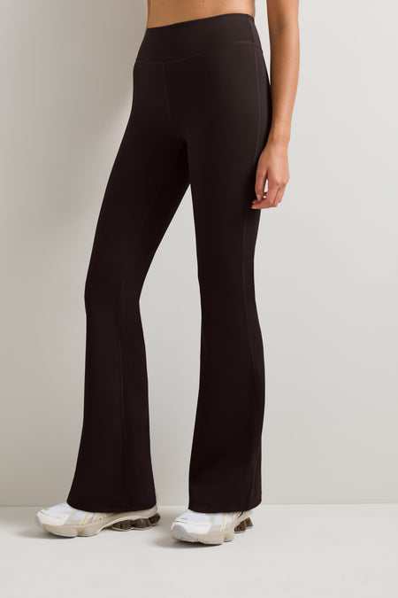 SkinLuxe Fleece High Waisted Flared Yoga Pant - Americano