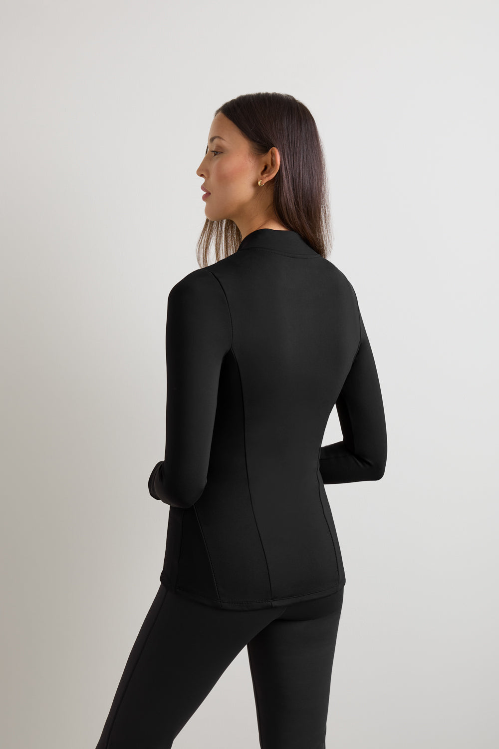 SkinLuxe Fleece Zip Through Jacket - Shadow Black