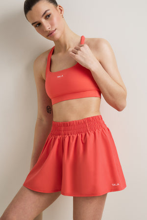 SkinLuxe Ruched Waist Floaty Short - Coral