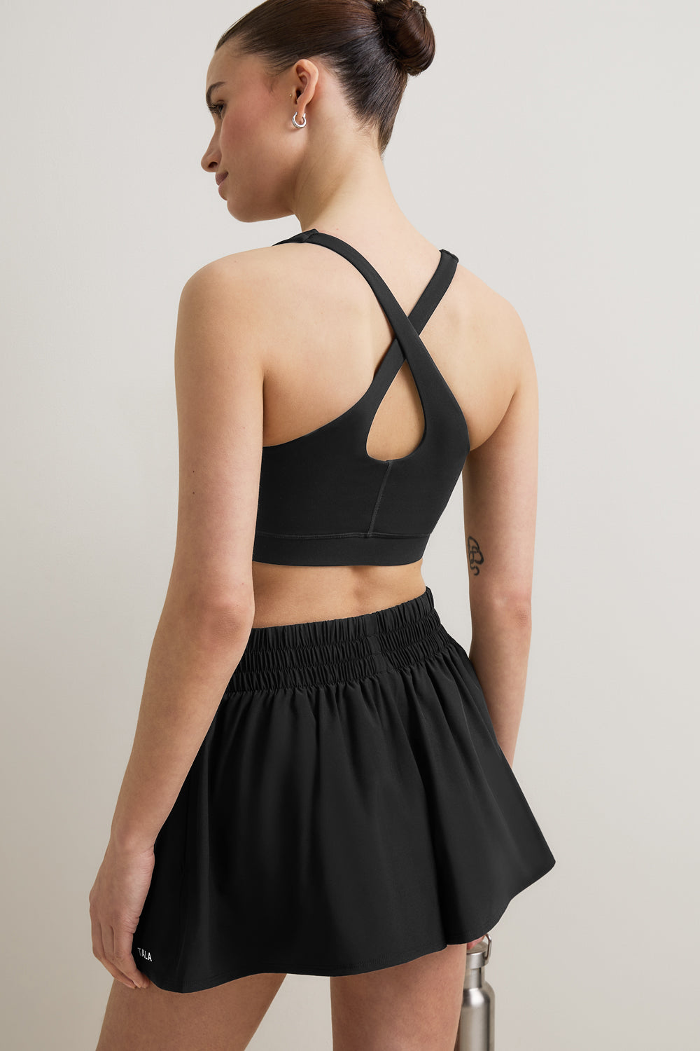 SkinLuxe Ruched Waist Floaty Short - Shadow Black