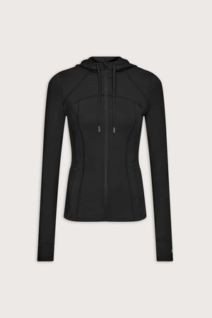 SkinLuxe Hooded Running Jacket - Black