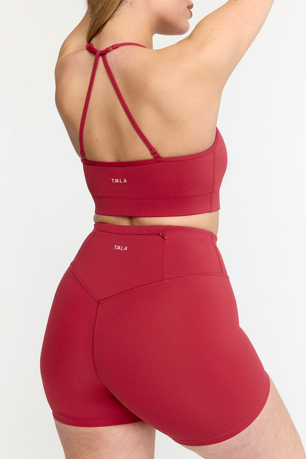 SkinLuxe High Waisted Cycling Shorts - Dark Cherry