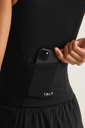 SkinLuxe Sleeveless Zip Through Running Top - Shadow Black