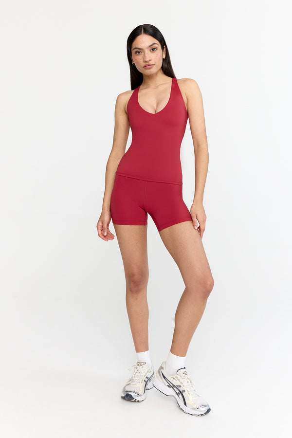SKINLUXE BUILT-IN SUPPORT STRAPPY BACK FULL LENGTH LIFT VEST - RETRO RED