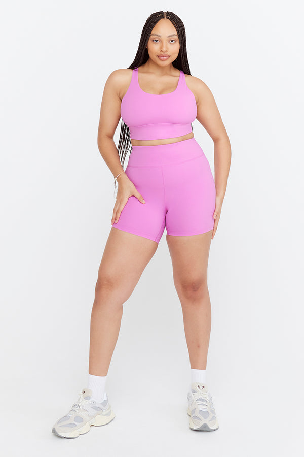 SKINLUXE HIGH WAISTED CYCLING SHORTS - BUBBLEGUM