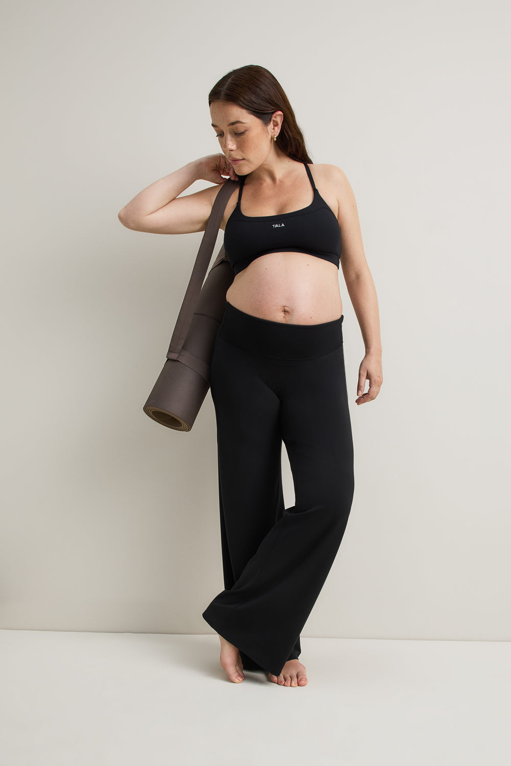 SoftSet Maternity Wide Leg Trouser - Black