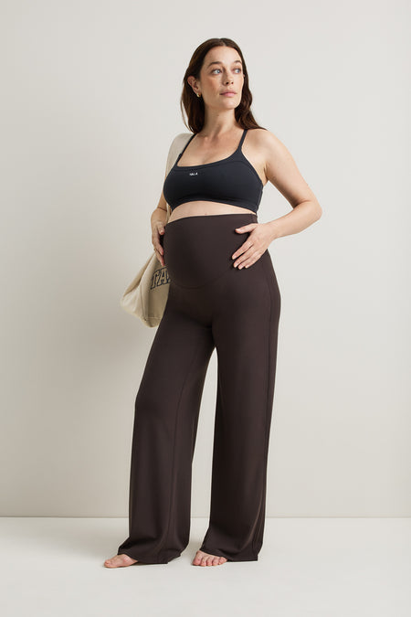 SoftSet Maternity Wide Leg Trouser - Americano