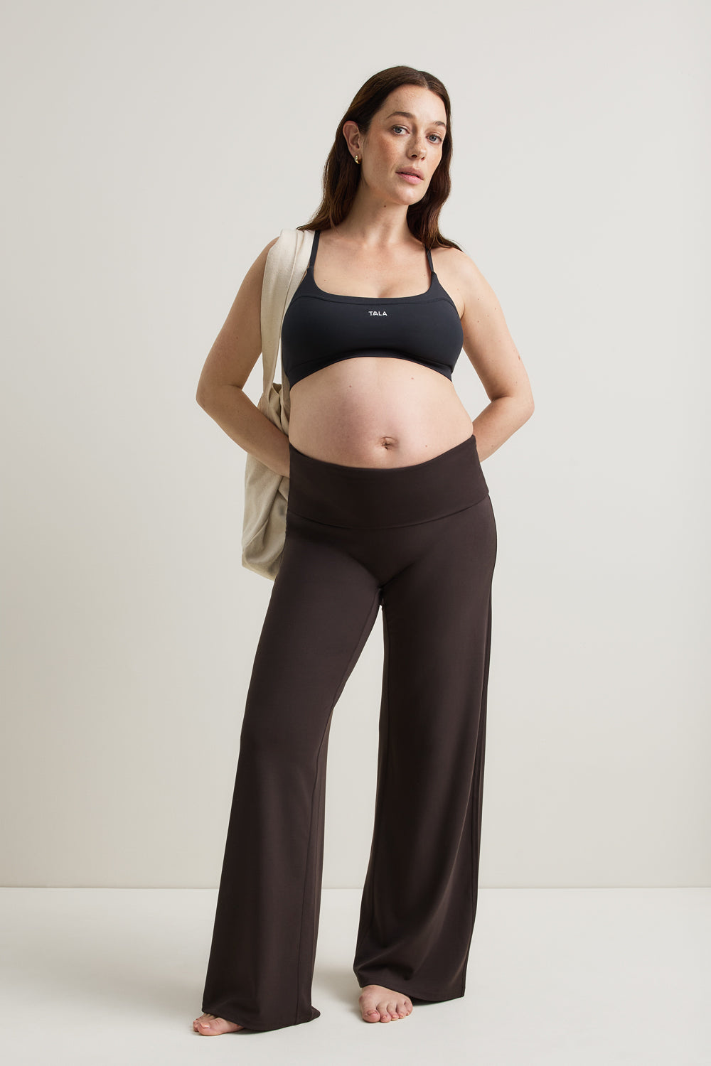 SoftSet Maternity Wide Leg Trouser - Americano