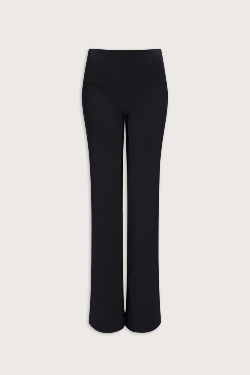 SoftSet Fold Waist Wide Leg Trouser - Black