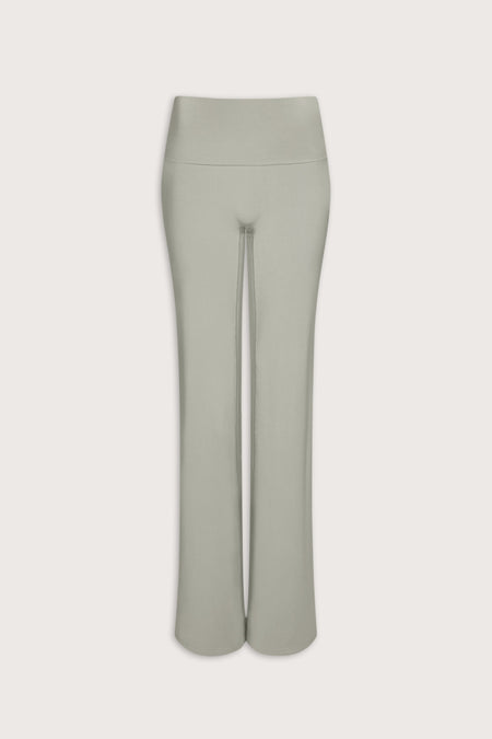 SoftSet Fold Waist Wide Leg Trouser - Sage Green
