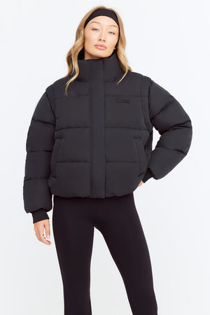 STORM MULTIWAY 3-IN-1 PUFFER JACKET - BLACK
