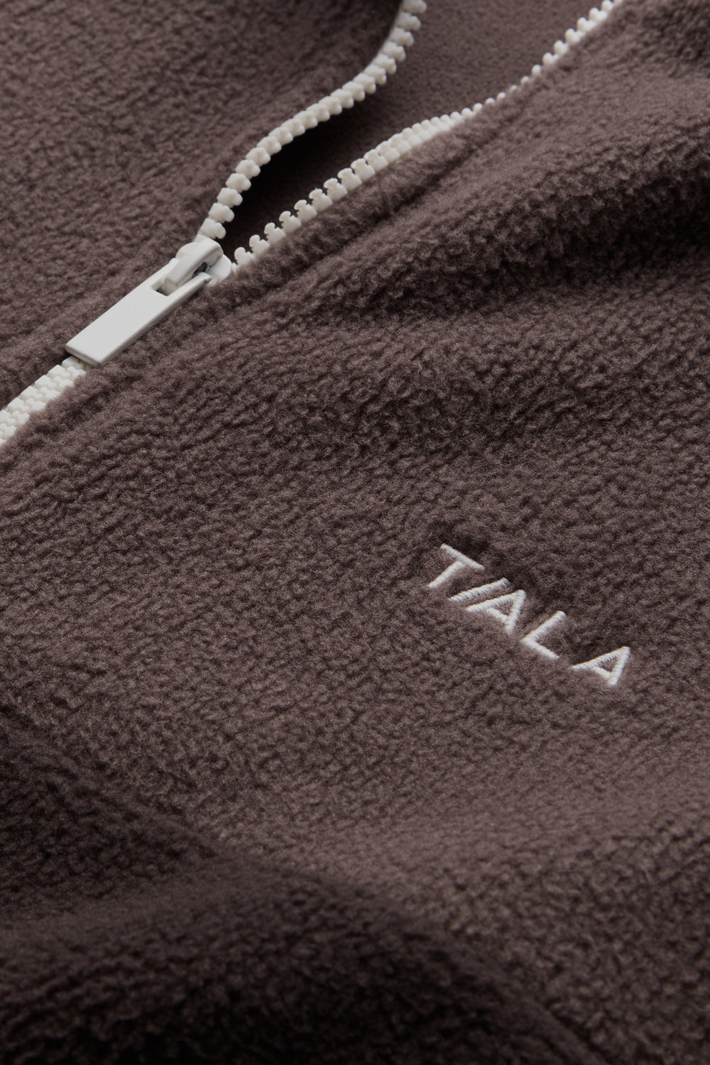 1/4 Zip Fleece Jacket - Mocha Brown / Americano